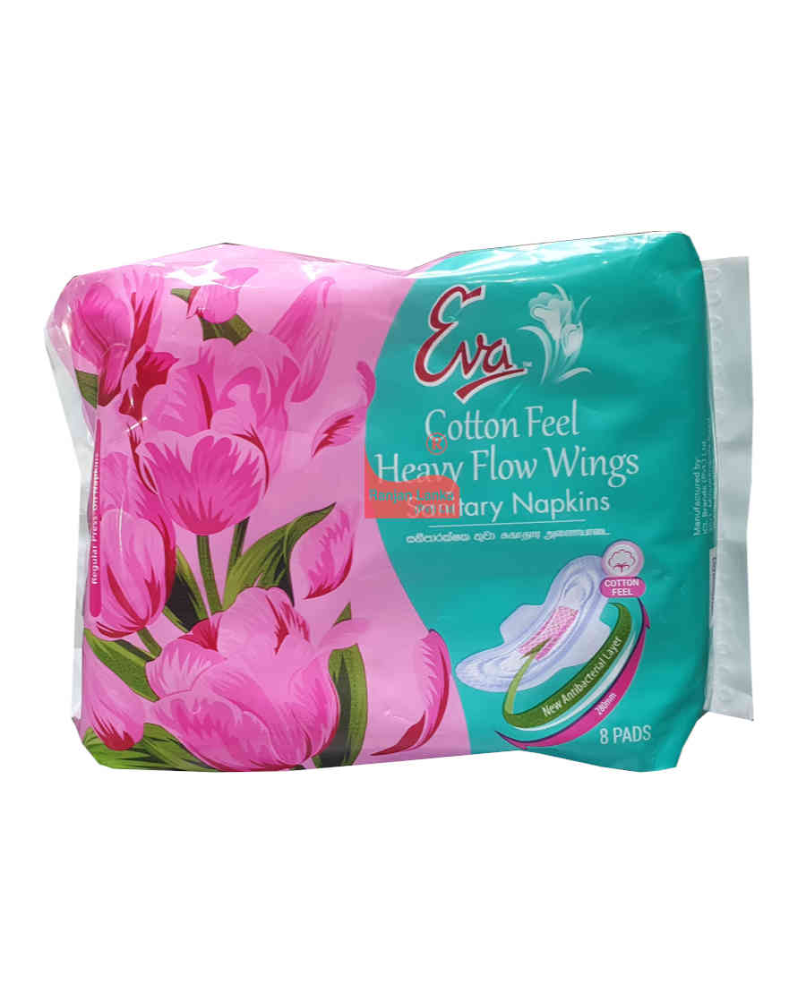 Eva Cotton Feel Heavy Flow Wings Sanitary Napkins 8 Pads